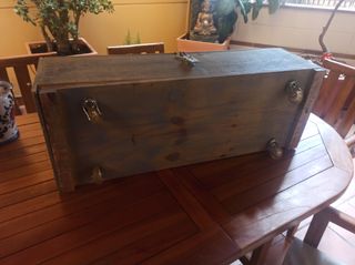 Arcón madera con ruedas - Gris