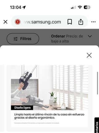 Vendo Aspiradora Jet 65 de Samsung sin abrir.