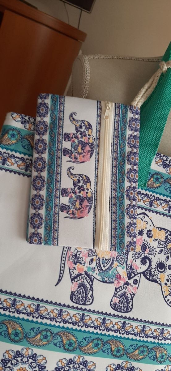 Bolso playa elefante - turquesa