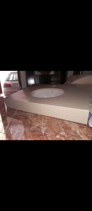 Lavabo sobre encimera mármol