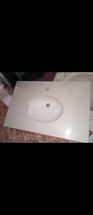 Lavabo sobre encimera mármol