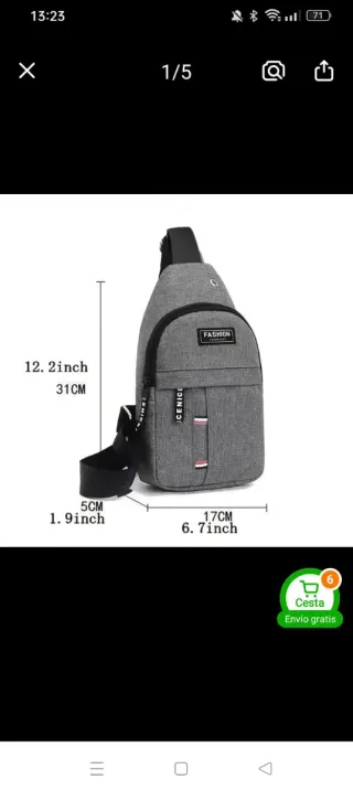 Bandolera Gris - Bolso Pecho