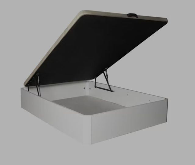 Canapé abatible beige y blanco