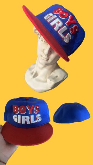 Gorra vintage hiphop unisex azul-roja