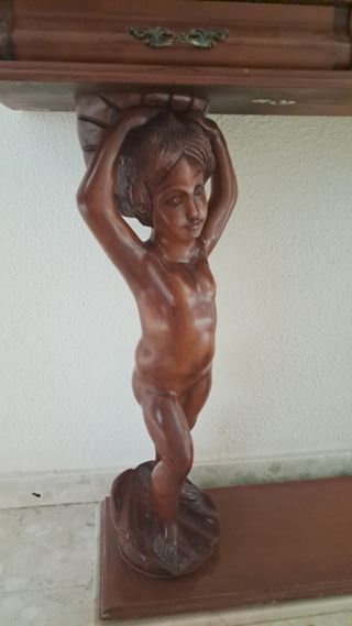 Recibidor clásico madera maciza espejo