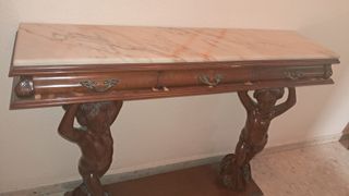 Recibidor clásico madera maciza espejo