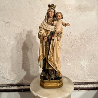 Virgen Carmen madera tallada