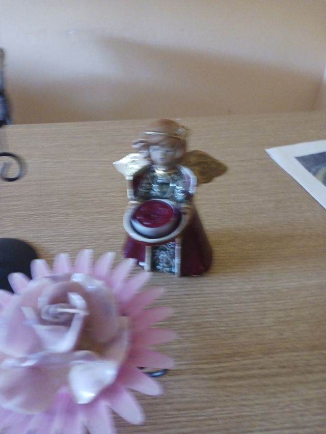 Juego 3  portavelas: ángel, flor & candelero