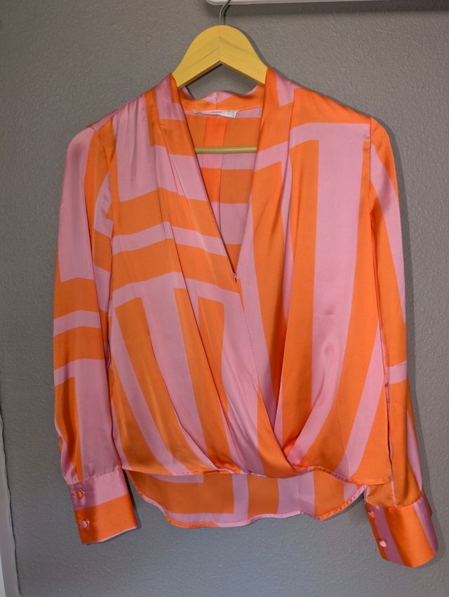 Blusa Mango naranja-rosa