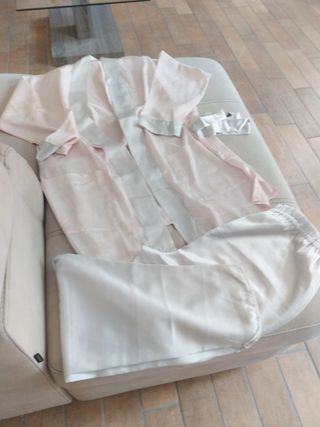 Pigiama donna rosa e bianco