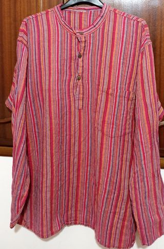 Camicia casacca a righe multicolor