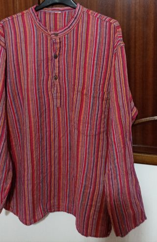 Camicia casacca a righe multicolor