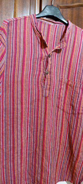 Camicia casacca a righe multicolor