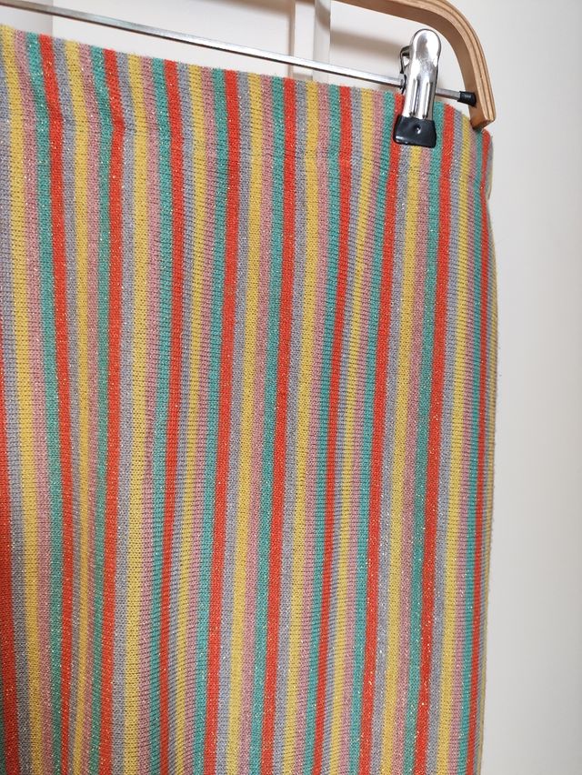 Falda tubo multicolor rayas, con hilo brillante