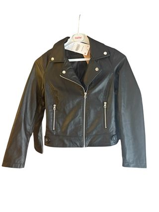 Chaqueta negra piel sintética - Talla S