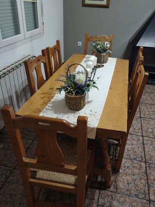 Mesa comedor madera - 6 sillas