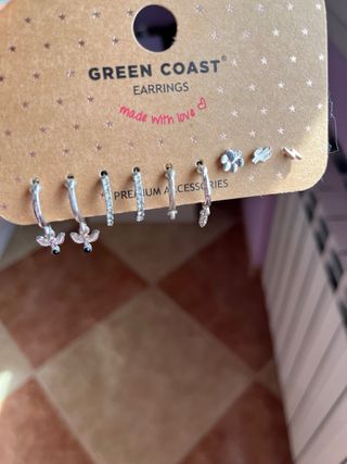 3 packs pendientes plata Bershka, Pull&Bear, Green