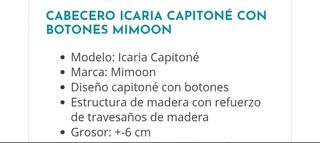 Cabecero capitoné gris Aqualine - ancho190x138alto