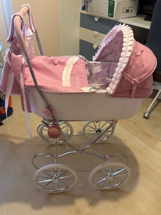 Carrito bebé vintage rosa