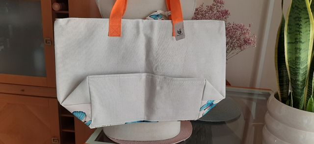 Bolso playa mariposas - Blanco/Naranja