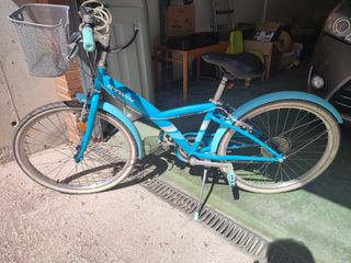 Bicicleta paseo niño Btwin 24" azul 8-12 años