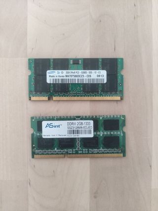 2x Memorias RAM 2GB - Samsung & ASint