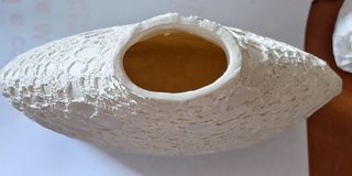 Vaso Ceramica Bianco Decorativo