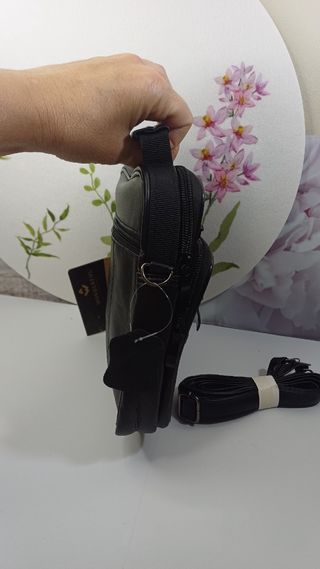 Bolso bandolera piel negra
