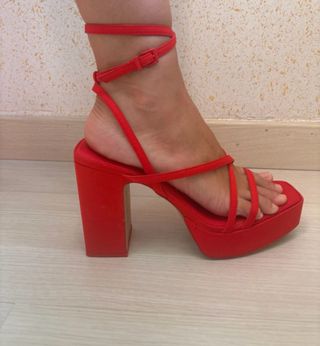 Sandalias rojas tacón alto 41