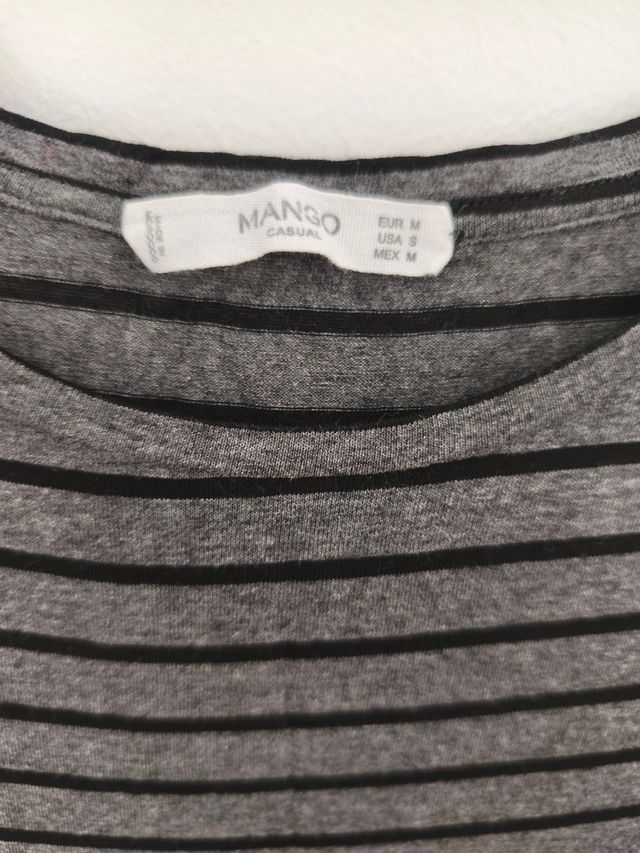 Vestido rayas Mango - Negro/Gris