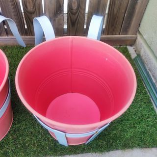 2 jardineras Ikea rosas colgantes