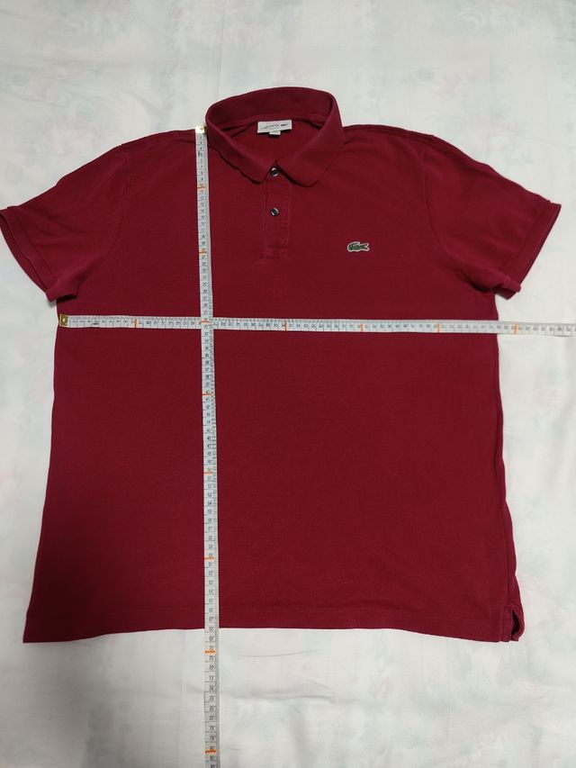 Polo Lacoste rojo burdeos - Talla L