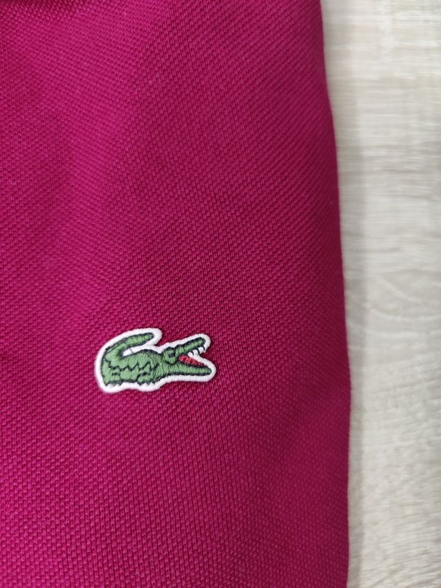 Polo Lacoste rojo burdeos - Talla L