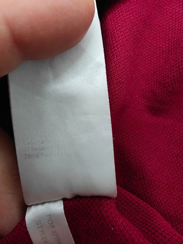 Polo Lacoste rojo burdeos - Talla L