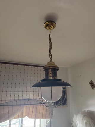 Lámpara vintage metal y cristal (35cm ø)