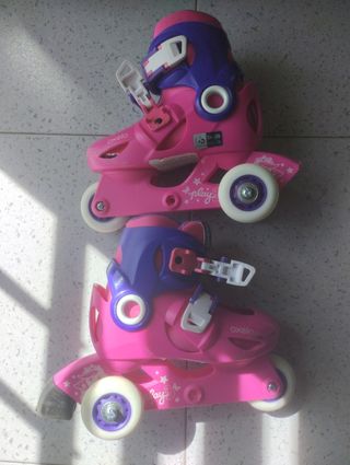 Patines infantiles rosa-morado