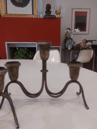 Candelieri Art Deco in metallo argentato