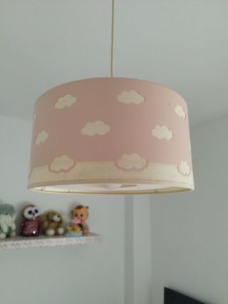 Lámpara infantil nubes rosa
