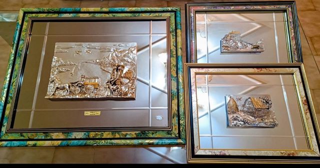 3 Quadri Specchio Argento 3D Zippoli