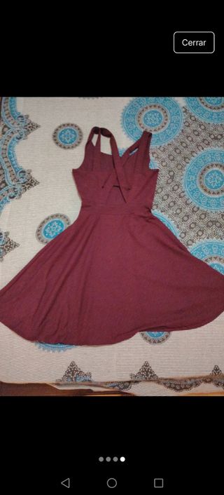 Vestido burdeos  Mango