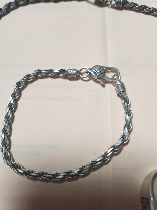 Set di gioielli in argento: collana, bracciale, anello e r