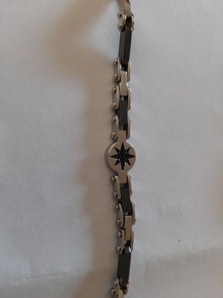 Braccialetto uomo acciaio nero