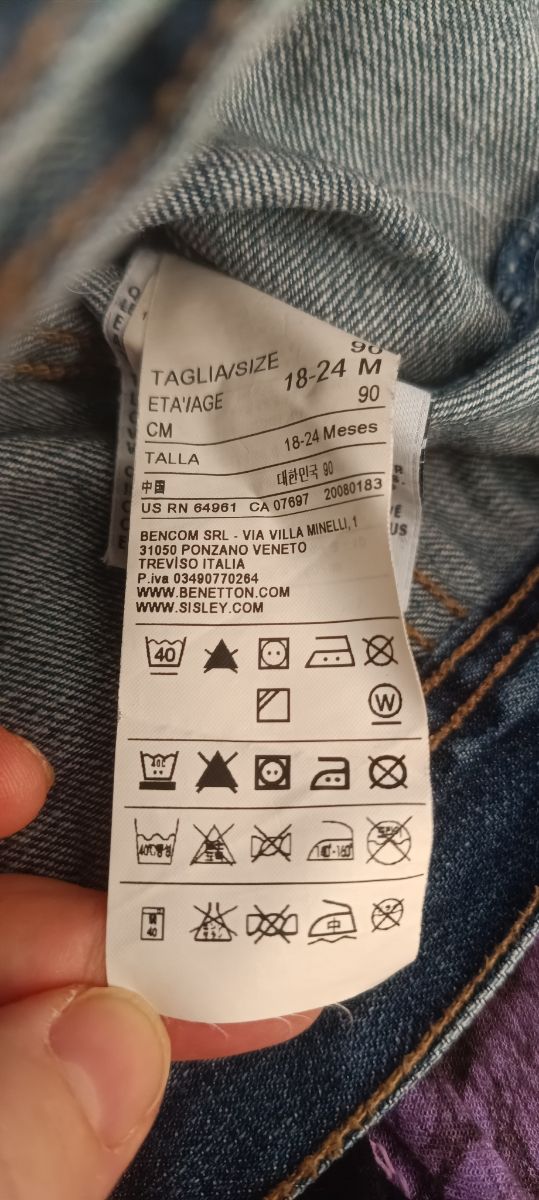 Cazadora vaquera Benetton bebé 18-24 niño niña