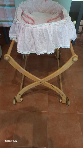 Capazo bebé rosa - Cuna moisés