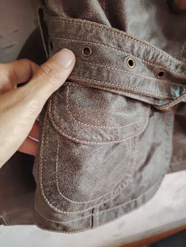 Parka Apanage cuero marrón-gris