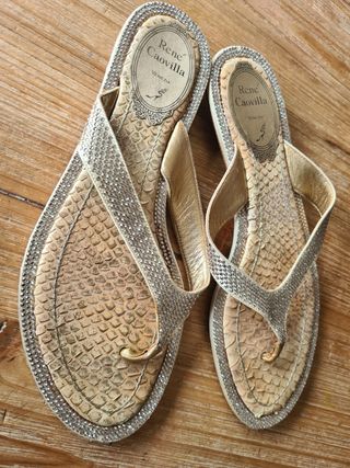 Sandalias René Caovilla doradas