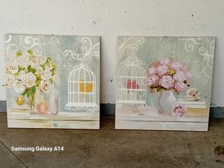 Quadri primavera - Dipinti rosa&bianco