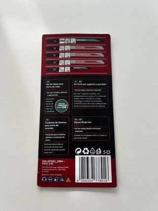 5 hojas sierra calar Parkside