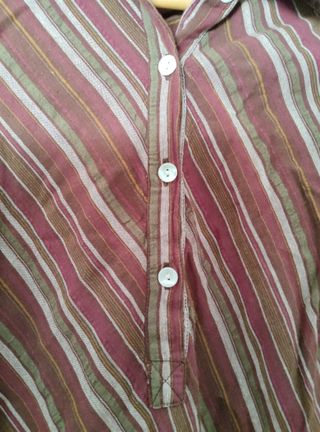 Vestido Zara vintage rayas marrón-rojo