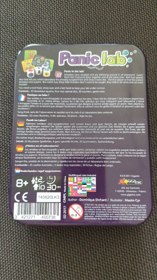 Panic Lab: Juego de Mesa